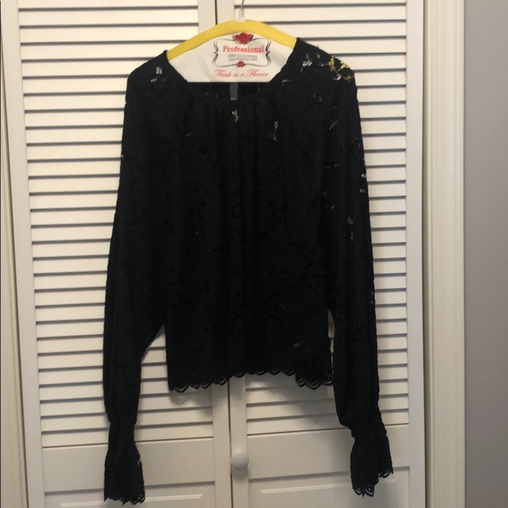 Black lace free people blouse